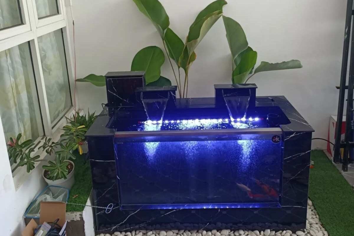 contoh kolam ikan depan rumah
