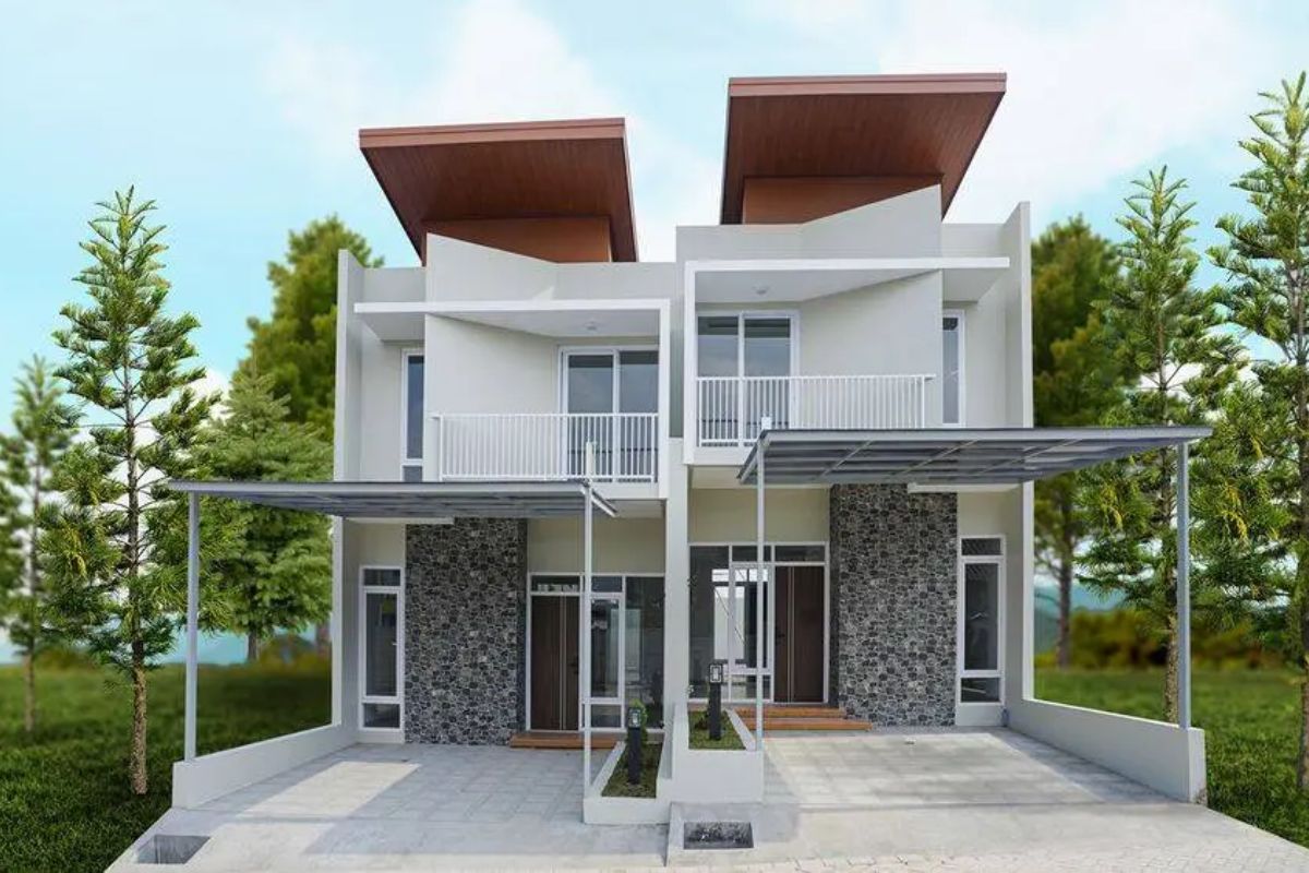 1. Desain Rumah 2 Lantai Mungil Cantik di Jatinangor City Park