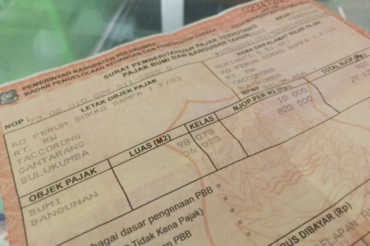 sppt pbb tidak terbit