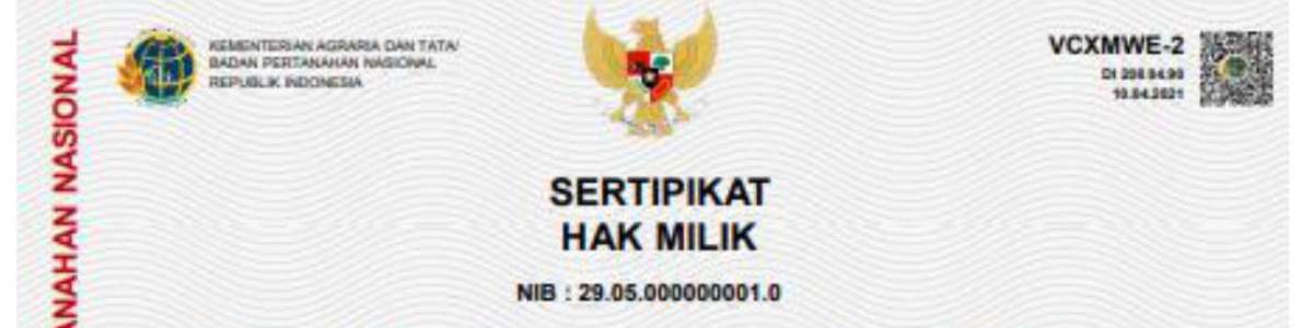 kepala surat sertifikat tanah