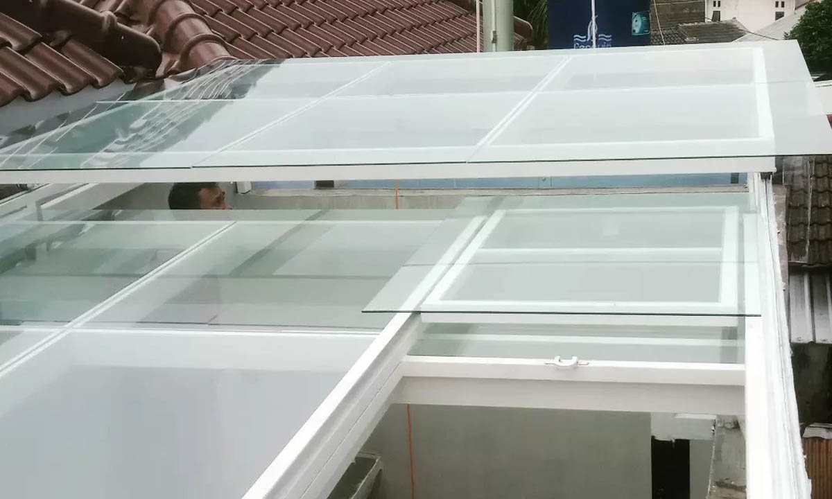 model kanopi kaca sliding
