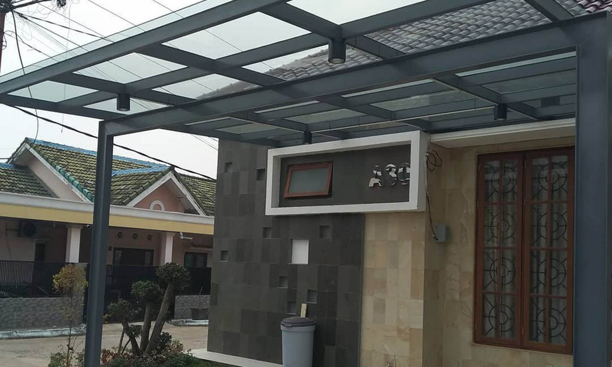 model kanopi kaca tempered