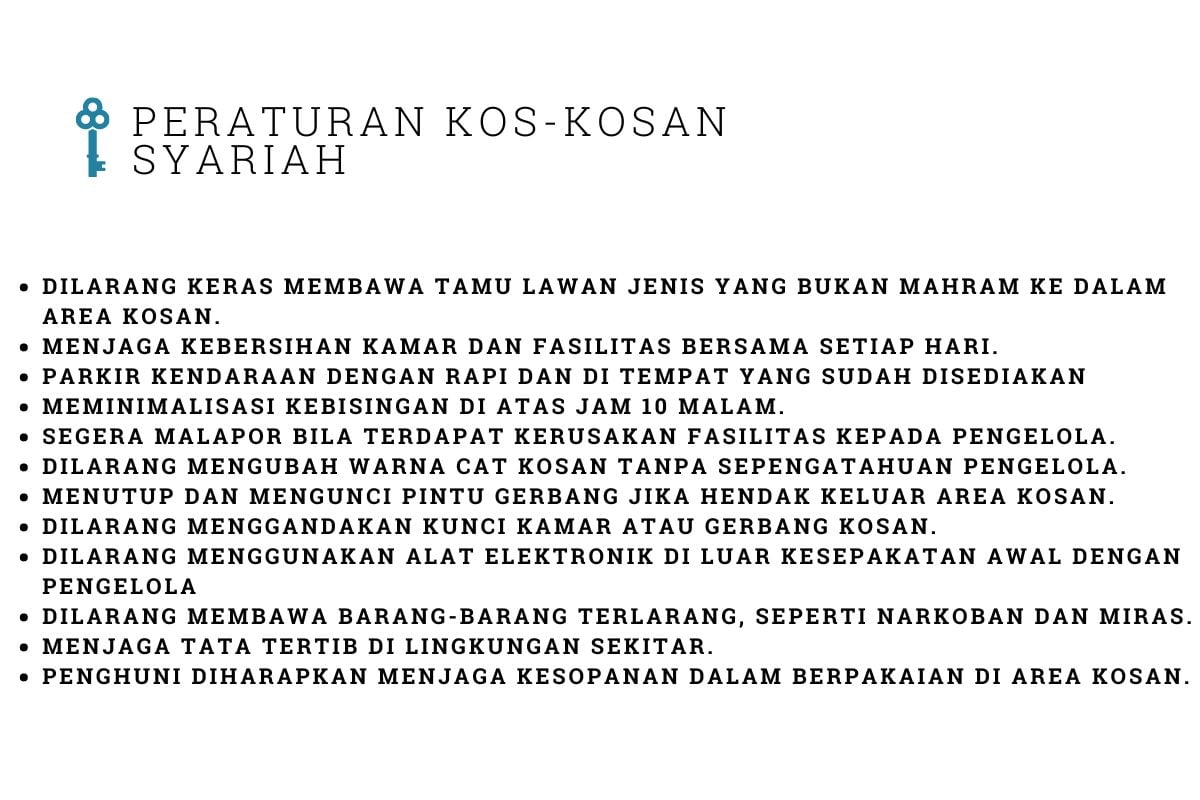 kata kata peraturan kost syariah
