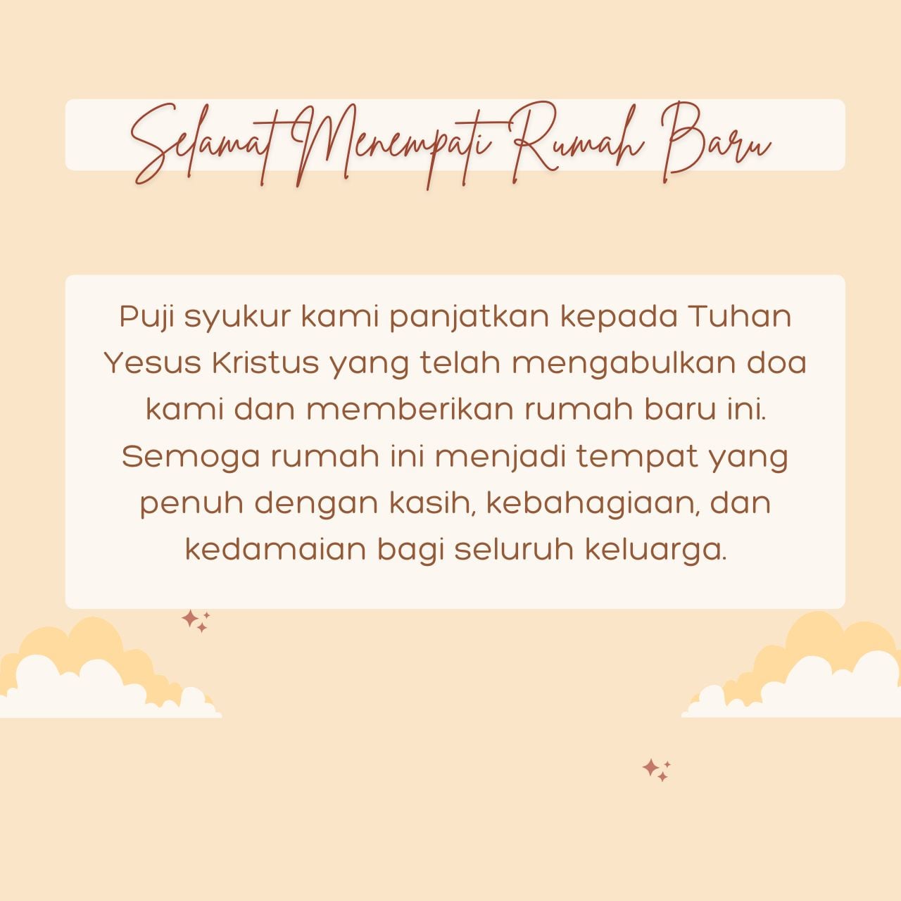 contoh ucapan selamat menempati rumah baru kristen