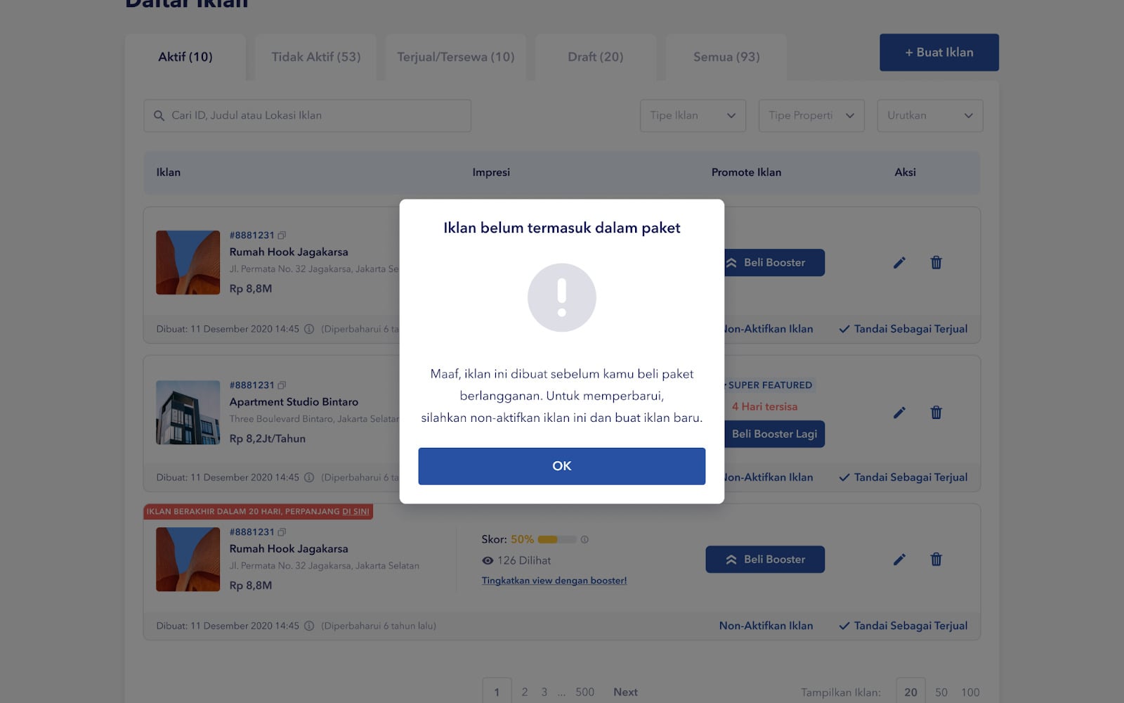 pasang iklan di 99.co