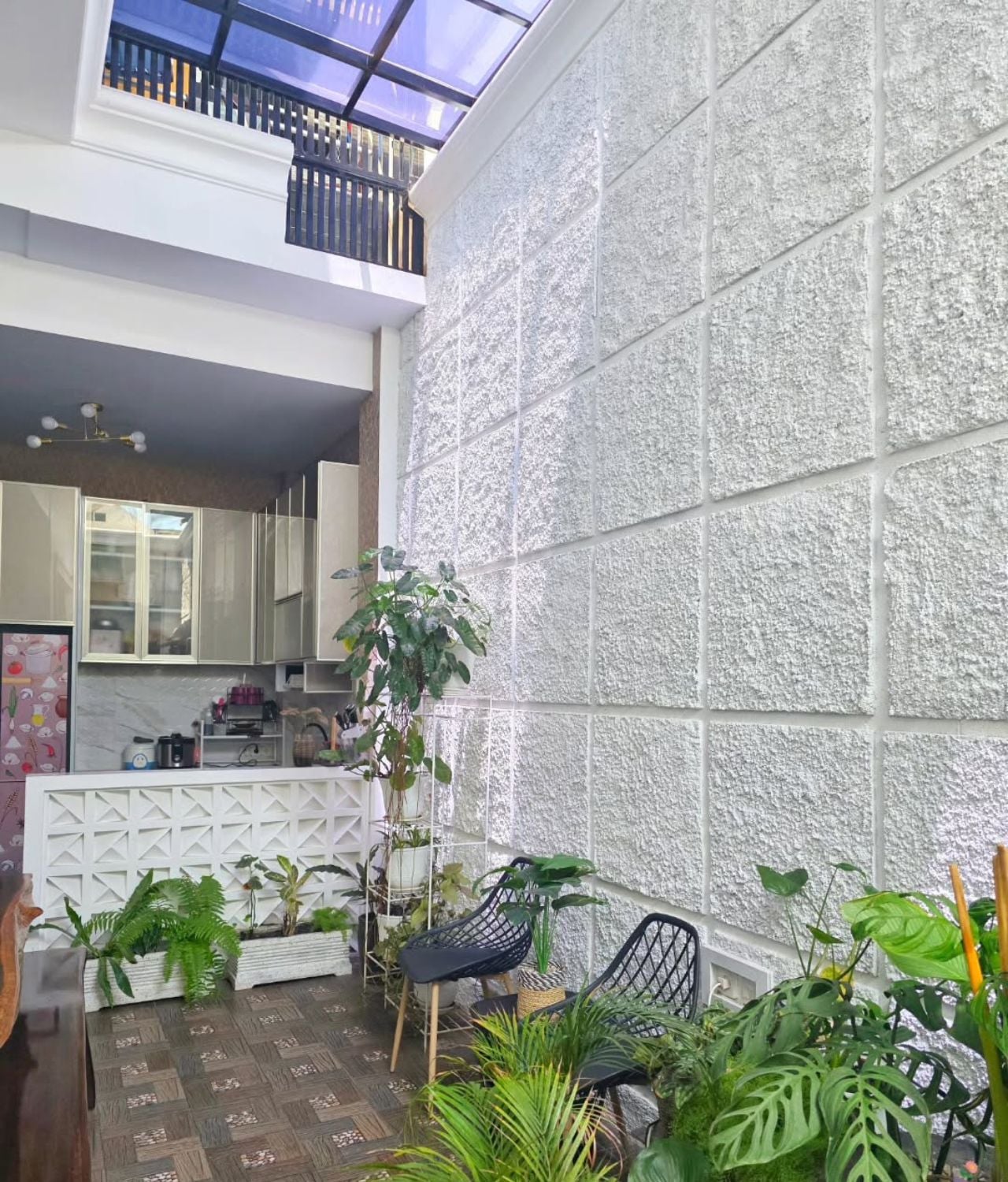 desain dapur terbuka taman dalam rumah dekat dapur