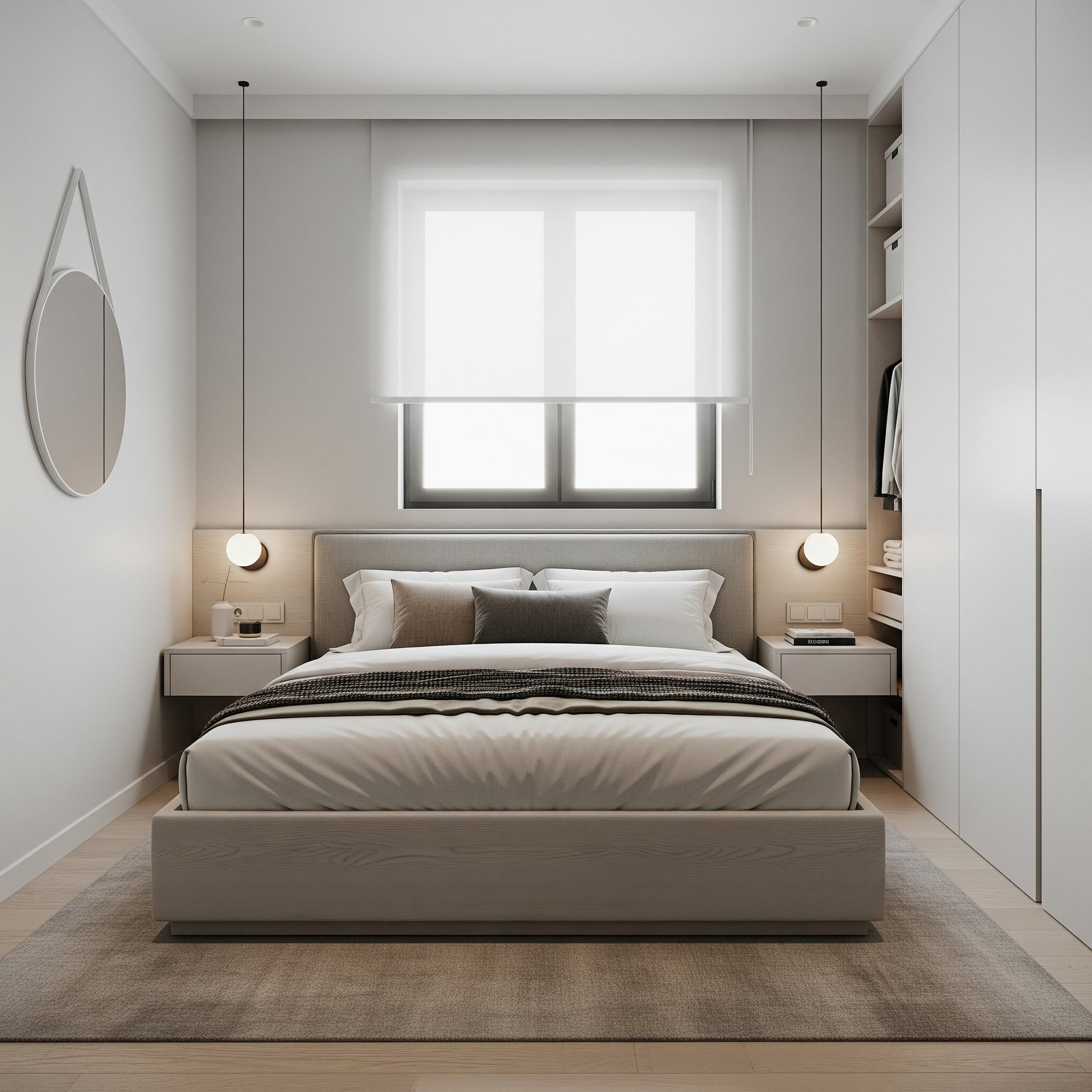 Desain Kamar Tidur Minimalis Ukuran 3×4 untuk Pasangan