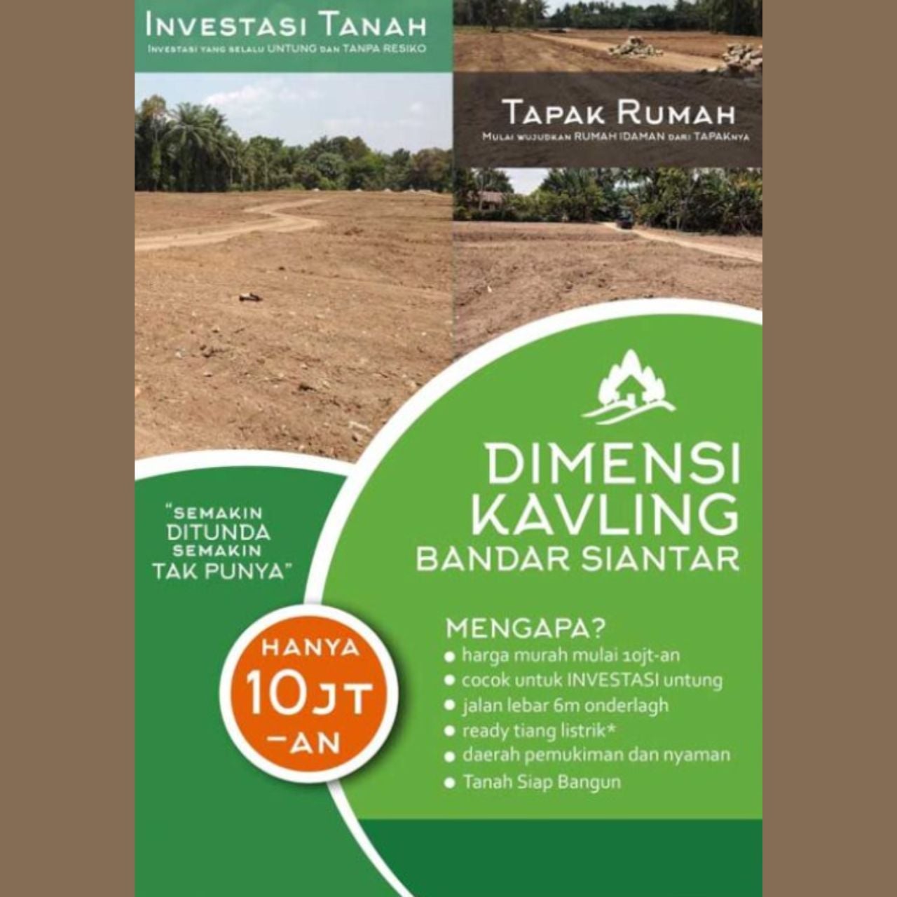 Contoh Iklan Jual Tanah Kavling dalam Bentuk Brosur