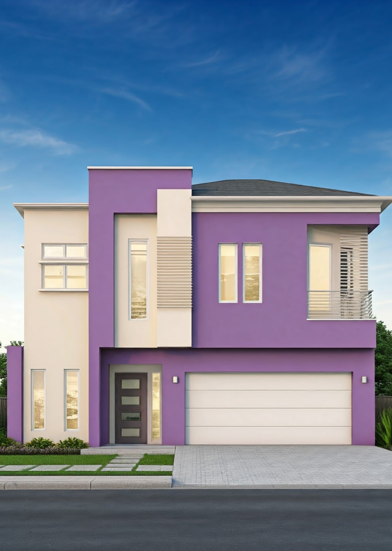 cat rumah warna ungu cocok dengan warna apa
