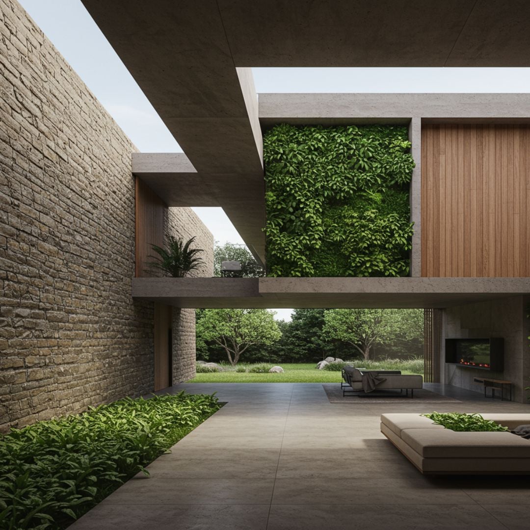 7. Rumah Futuristik dengan Unsur Alam