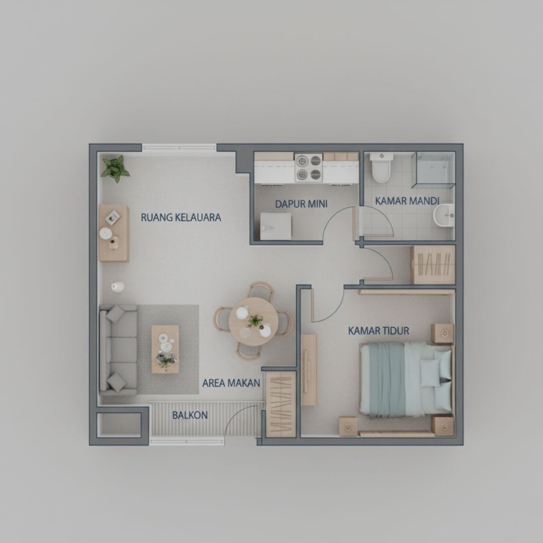 Apartemen Hemat Satu Kamar