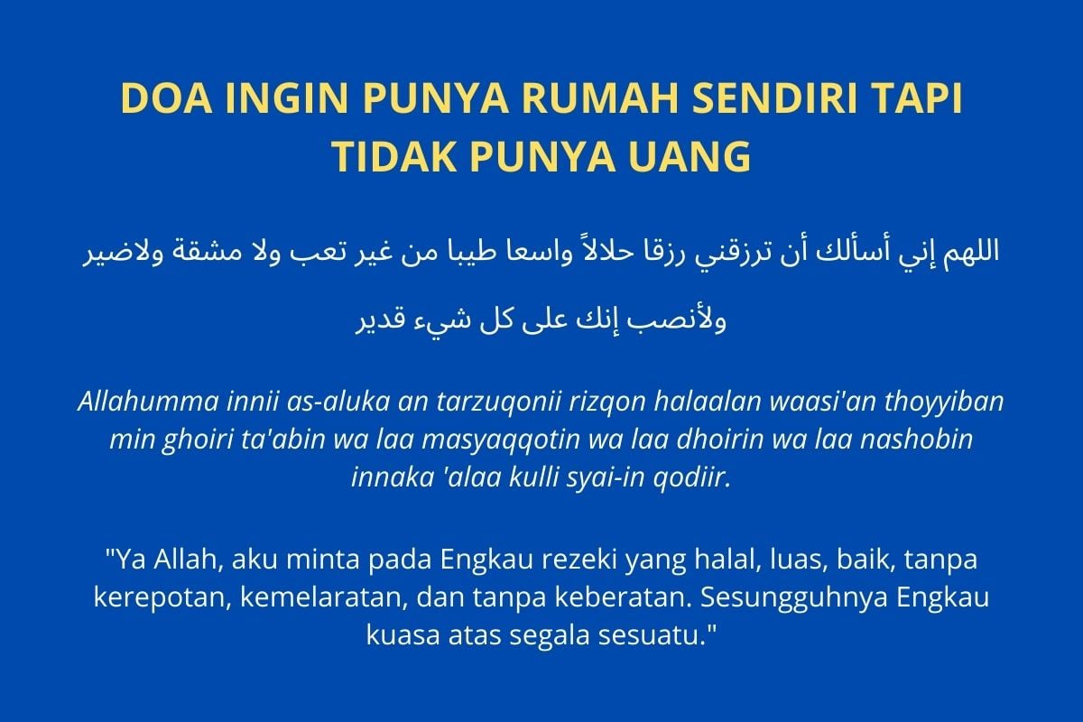doa ingin punya rumah sendiri tapi tidak punya uang doa ingin punya rumah sendiri tapi tidak punya uang