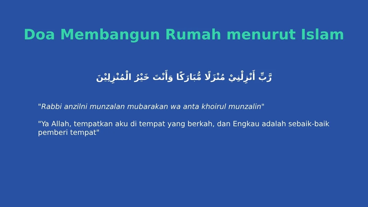 doa membangun rumah menurut islam