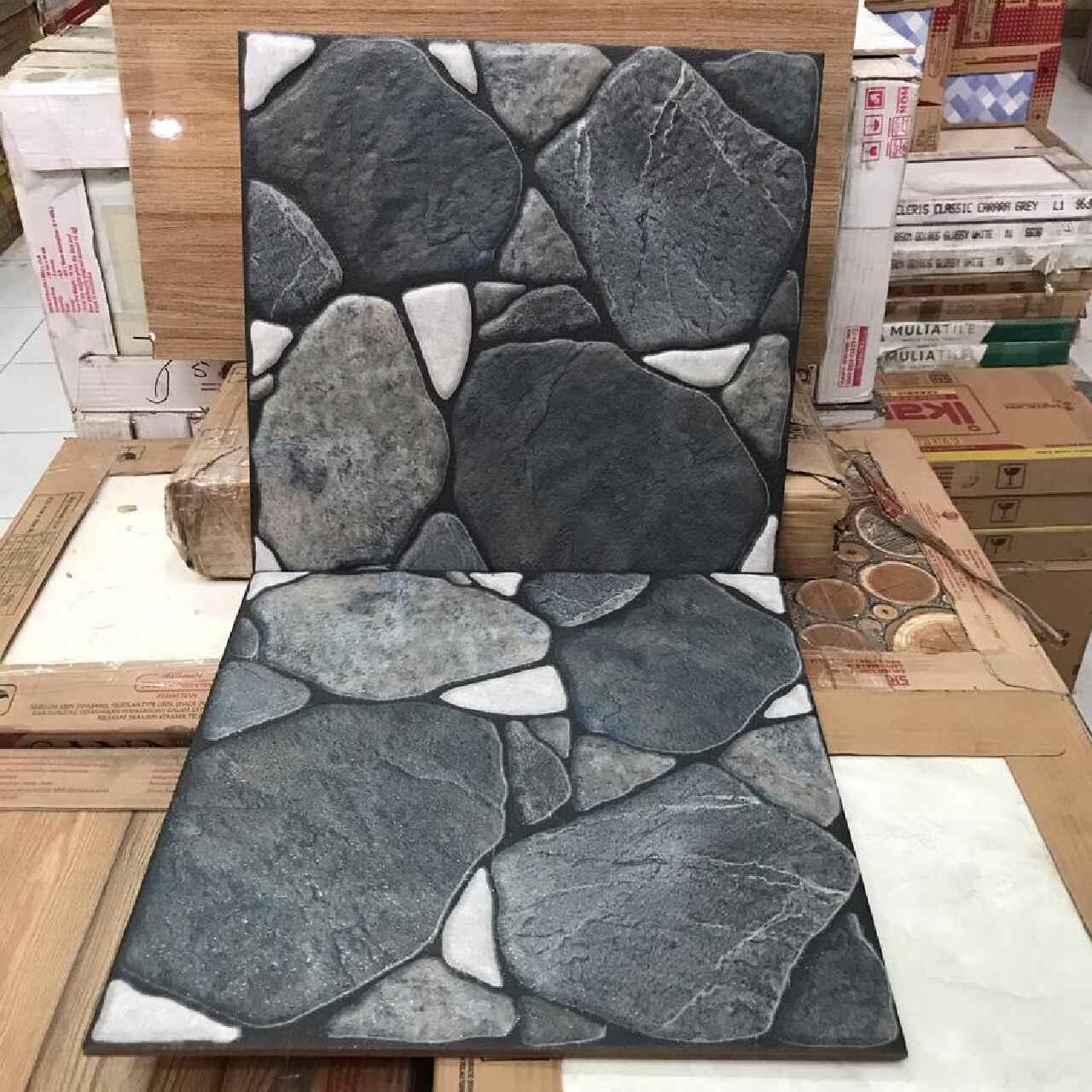 keramik meja dapur hitam putih