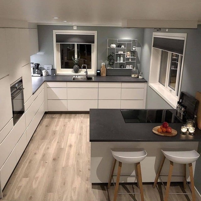 gambar dapur cantik minimalis abu abu