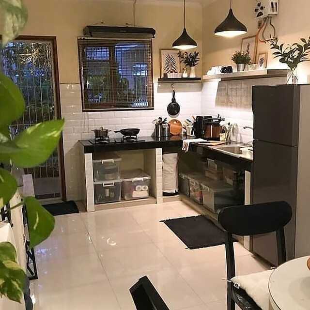 gambar dapur cantik hitam putih