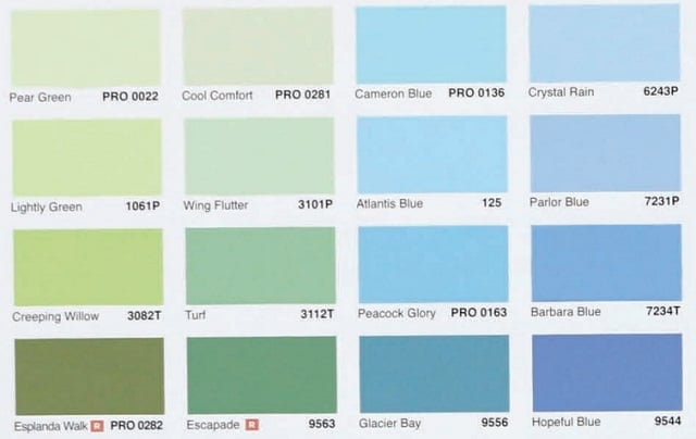 cat warna hijau dan biru