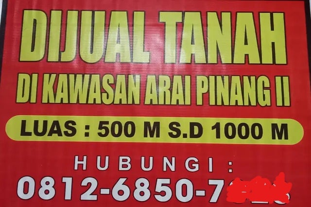 contoh spanduk tanah dijual