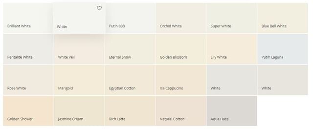 Katalog Warna Cat Dulux catylac interior Putih
