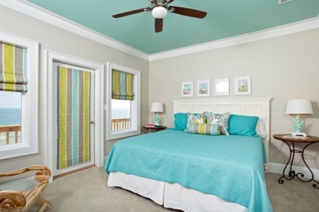 plafon gypsum datar warna baby blue