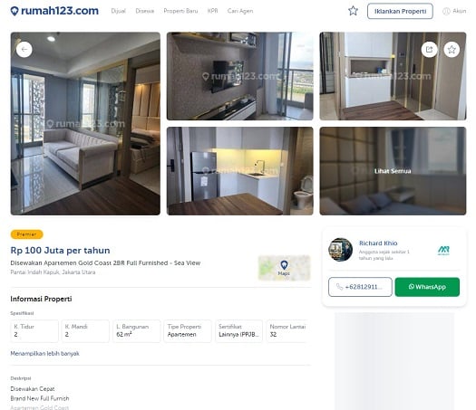 contoh iklan sewa apartemen