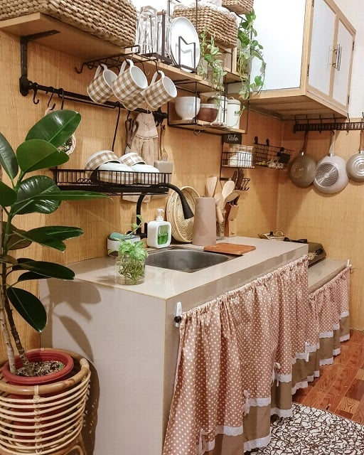 desain dapur rumah type 30/60 rustic menawan