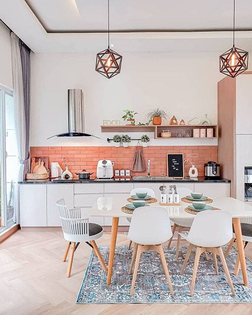 desain dapur minimalis warna putih rustic