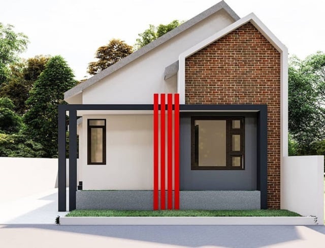 desain rumah pintu utama hadap samping