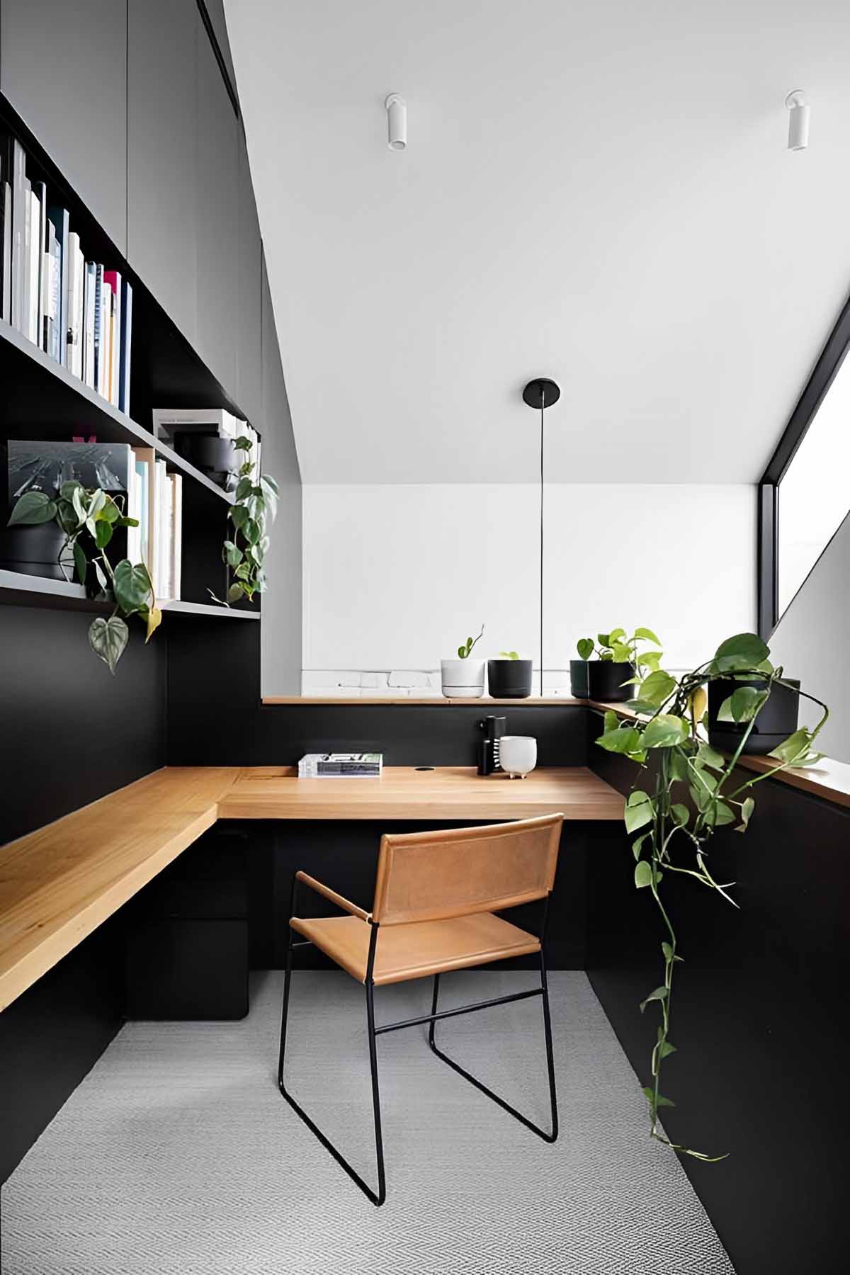 desain ruang kantor kecil minimalis di rumah