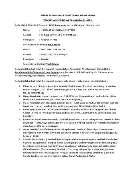 contoh surat perjanjian 4