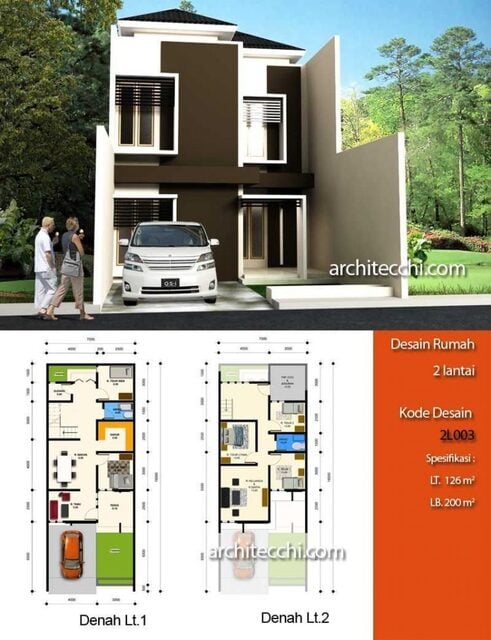 rumah 2 lantai dengan halaman
