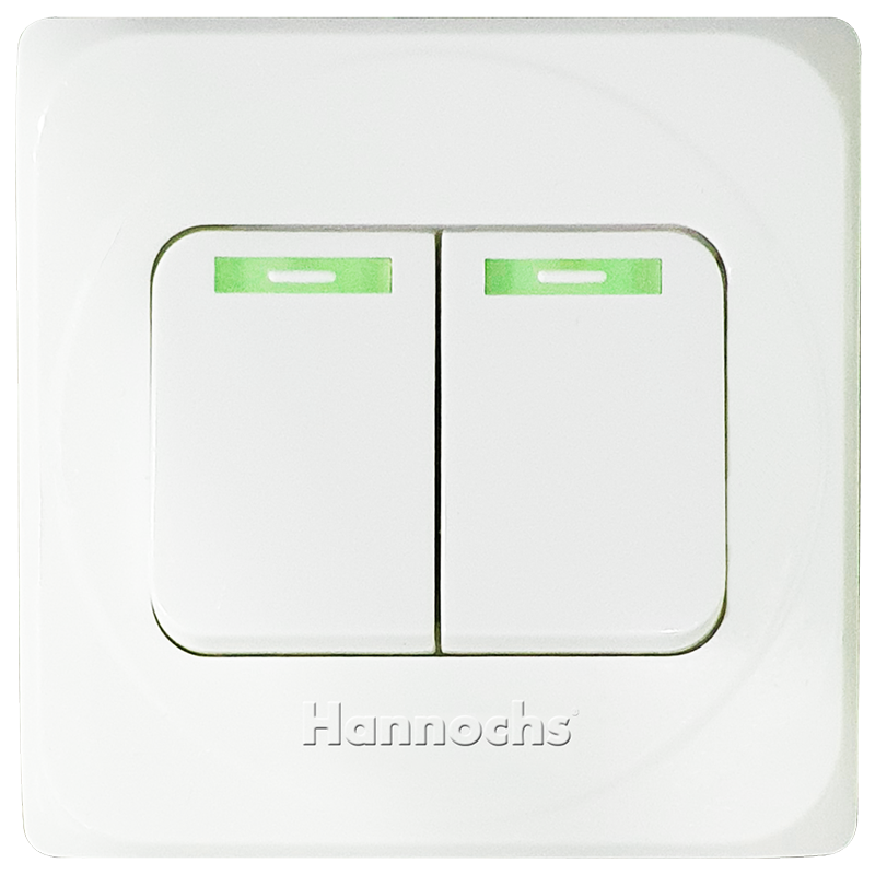 Hannochs IB Lakers Saklar Lampu 2 Gang Swicth HS 21