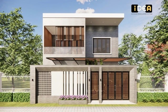 gambar fasad rumah minimalis tropis