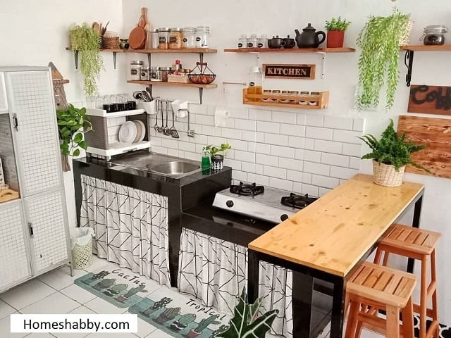 dapur monokrom hitam putih