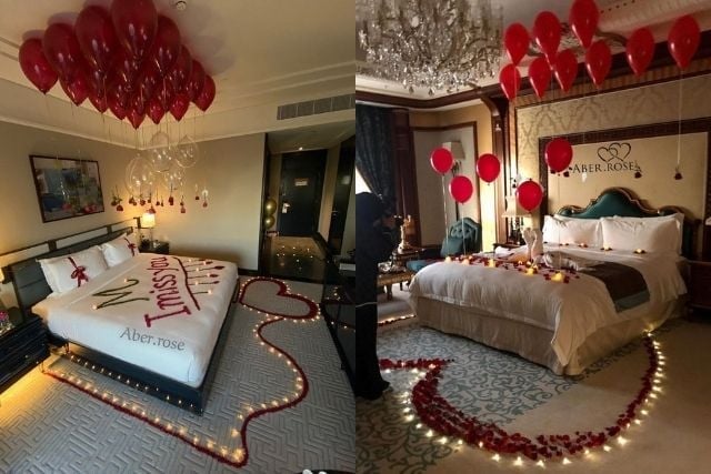 dekorasi dengan balon dan lilin
