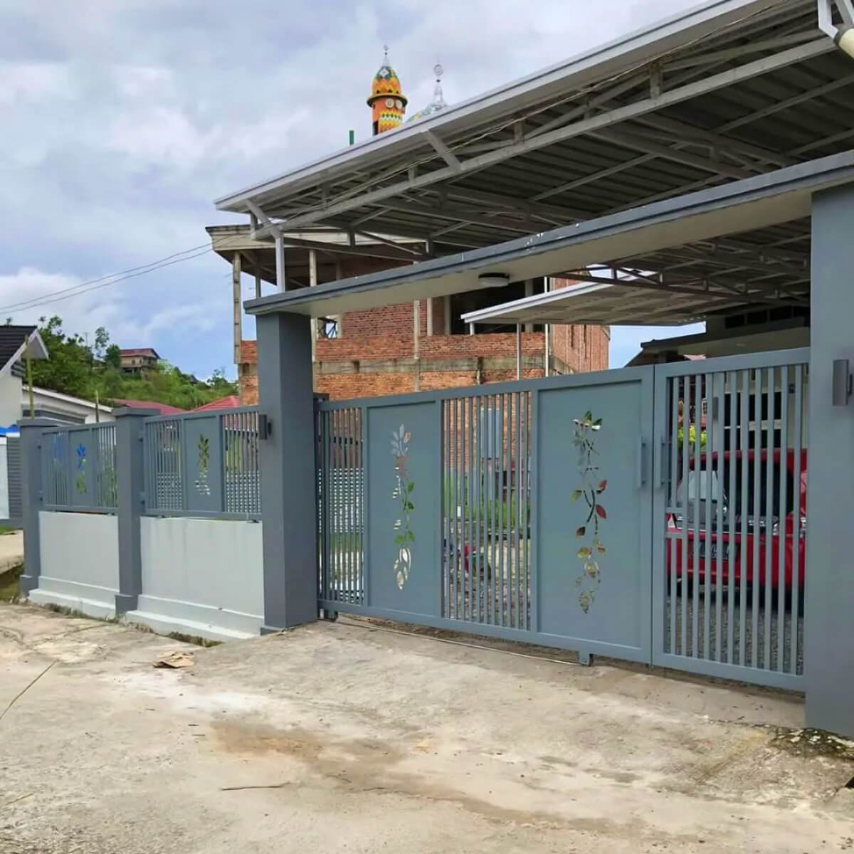 cat pagar abu abu tua dan muda