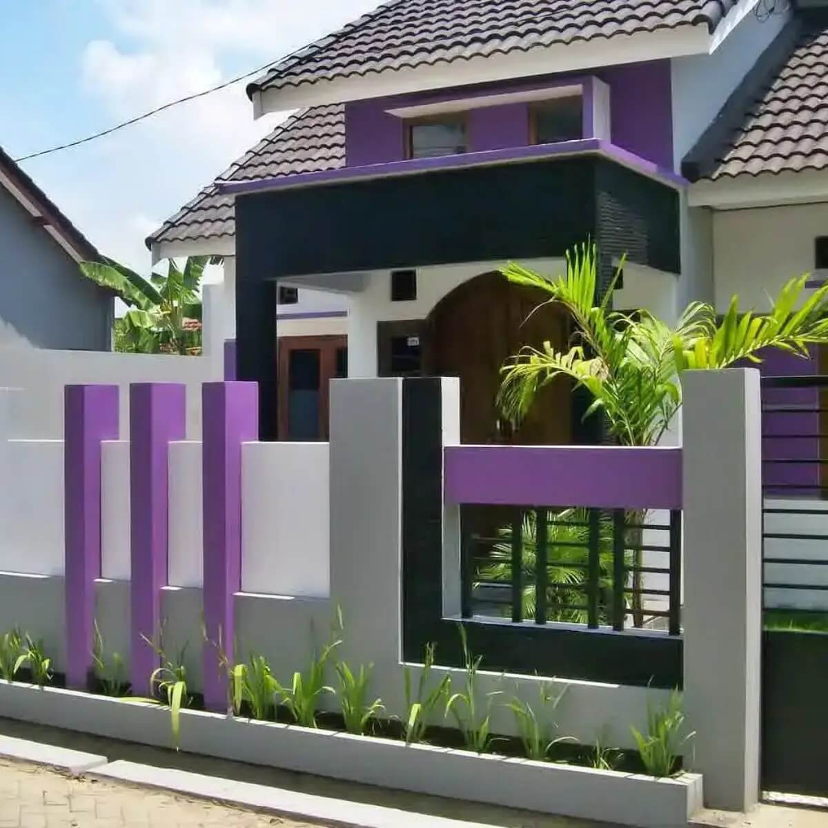 cat pagar abu abu ungu dan hitam cat pagar abu abu ungu dan hitam