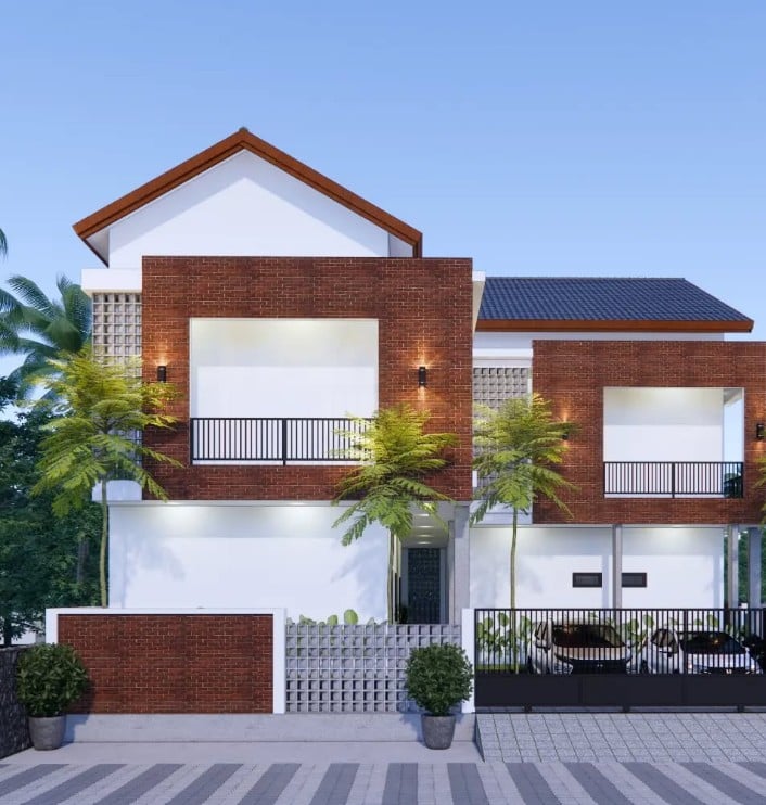 6. Warna Cat Kos-kosan Putih dan Batu Bata Ekspos