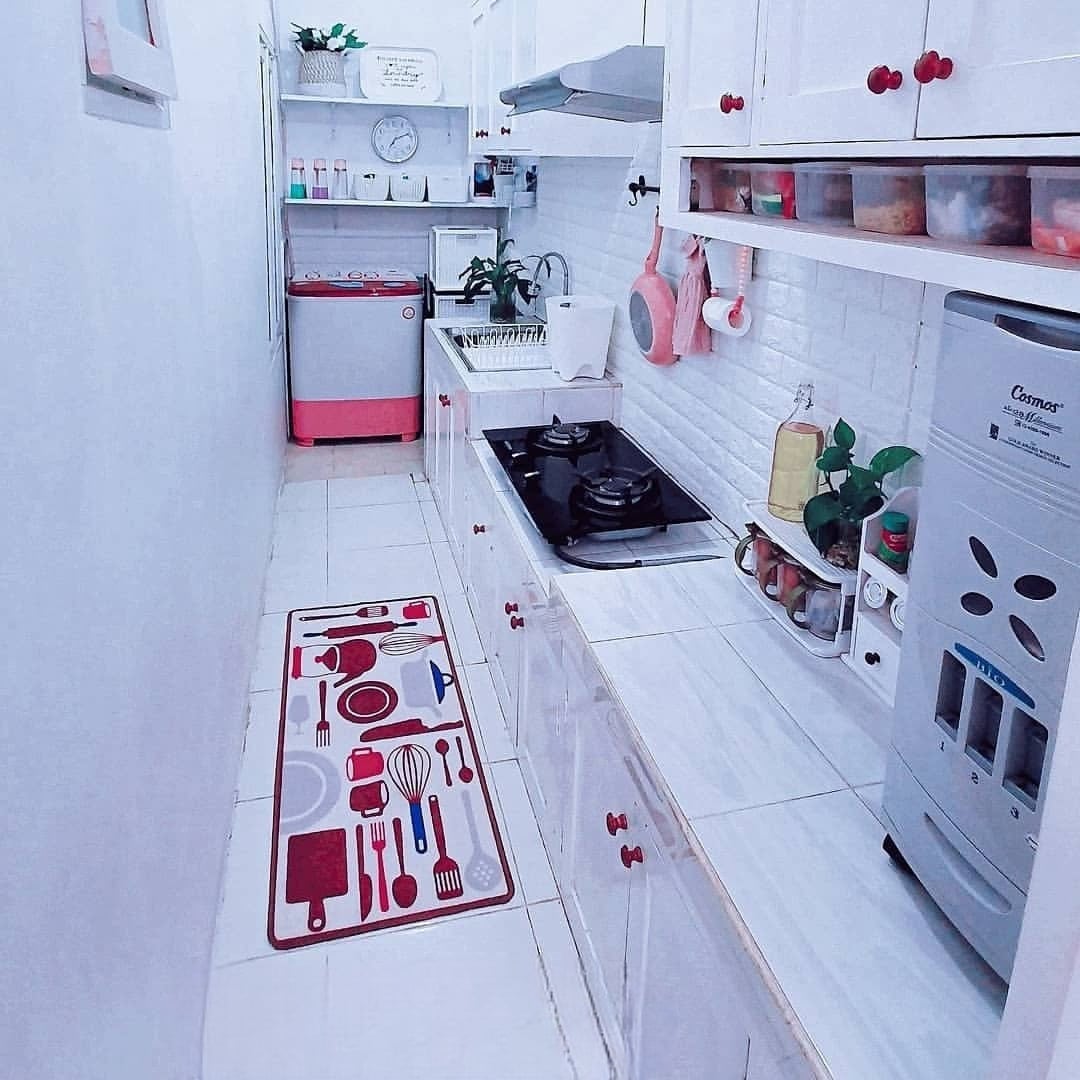 lorong desain dapur sempit memanjang putih lorong desain dapur sempit memanjang putih