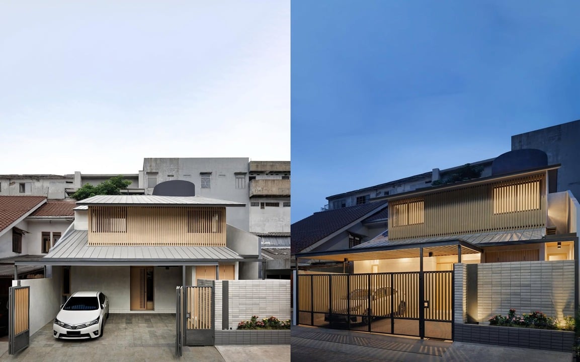 rumah tampak depan minimalis japandi