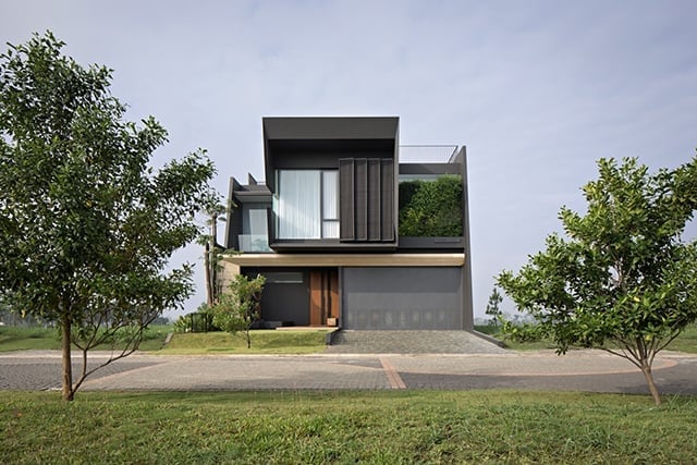 fasad rumah unik modern