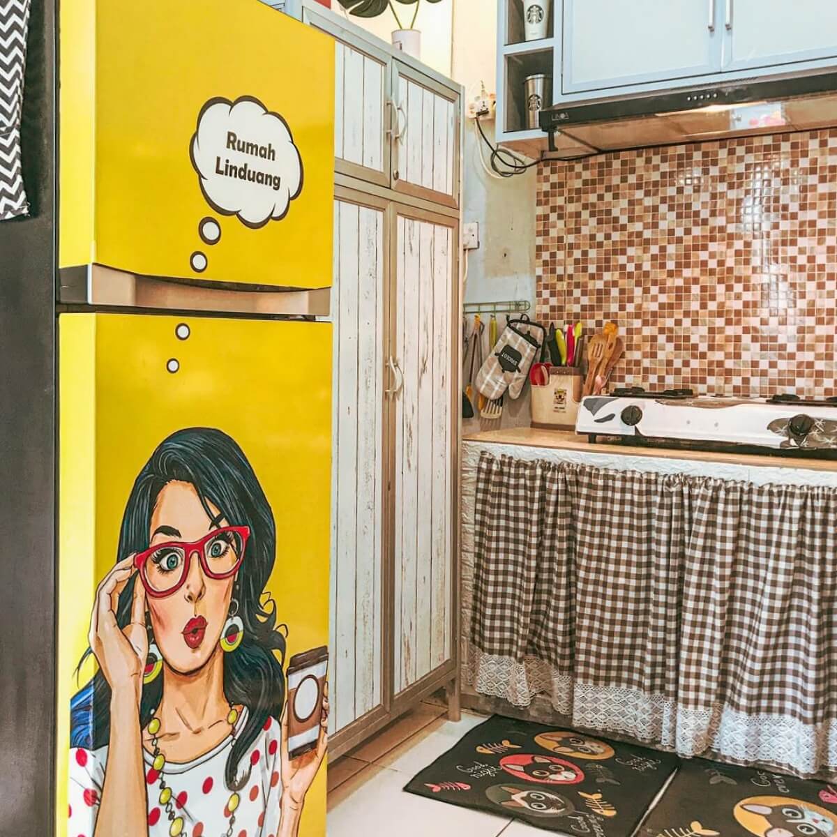 stiker 2 pintu gambar vintage