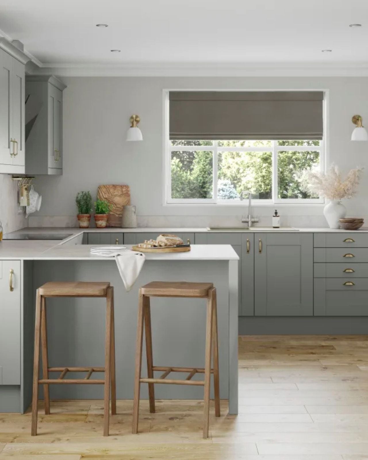 warna cat dapur abu-abu yang elegan