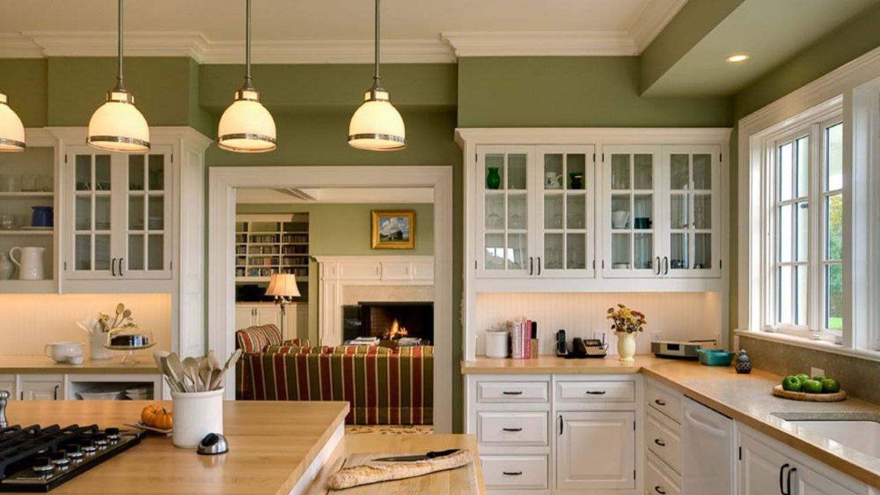 warna cat dapur elegan olive