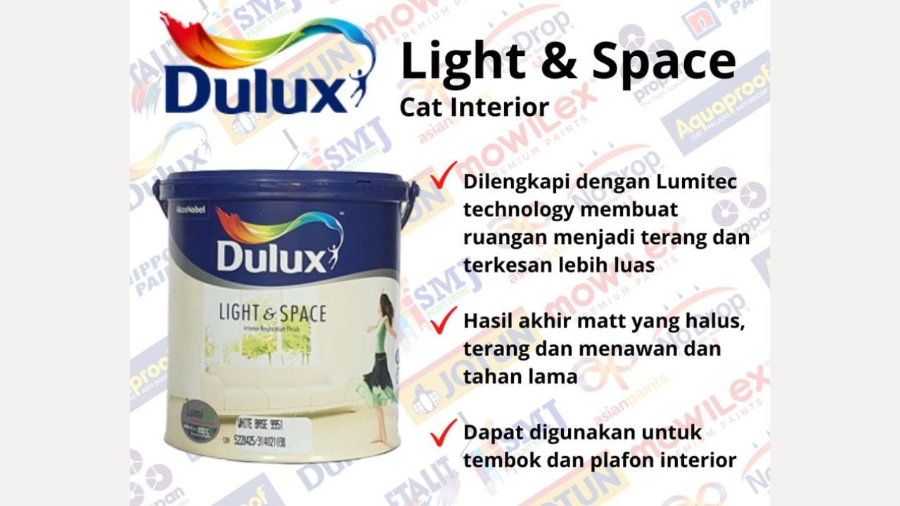 5. Cat Tembok Interior Dulux Ligt & Space Warna Tinting Pastel