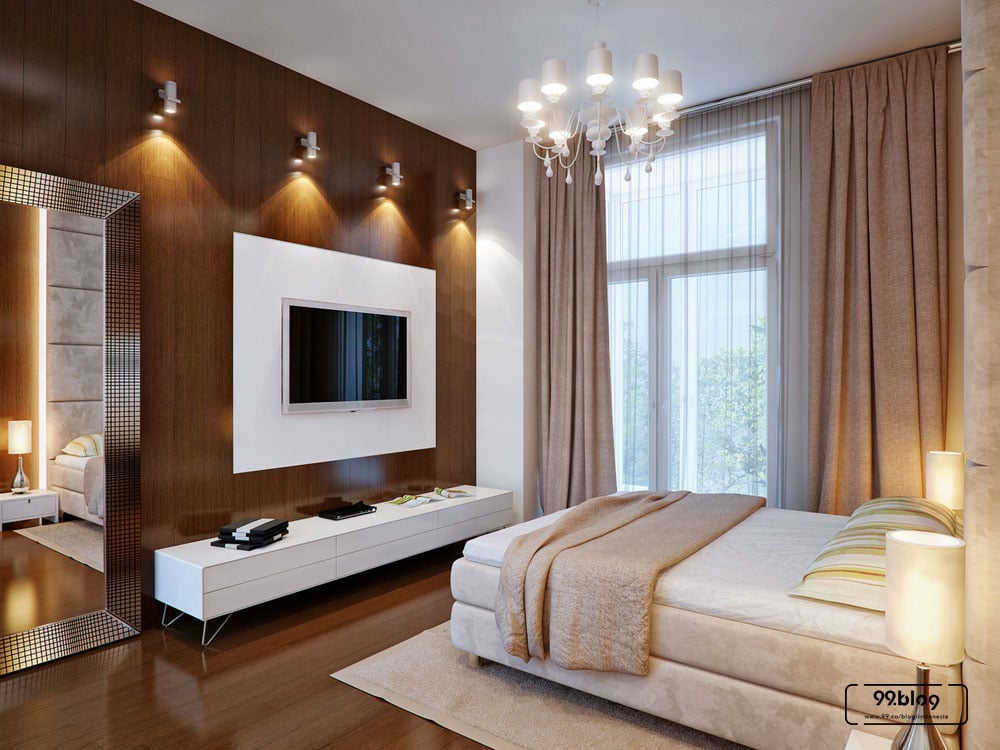 warna cat kamar tidur cokelat