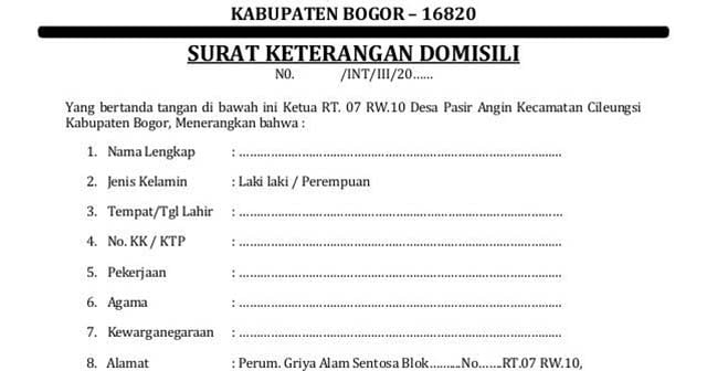 surat keterangan domisili