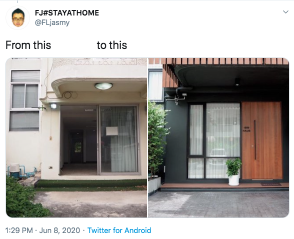 pintu masuk dengan material kayu