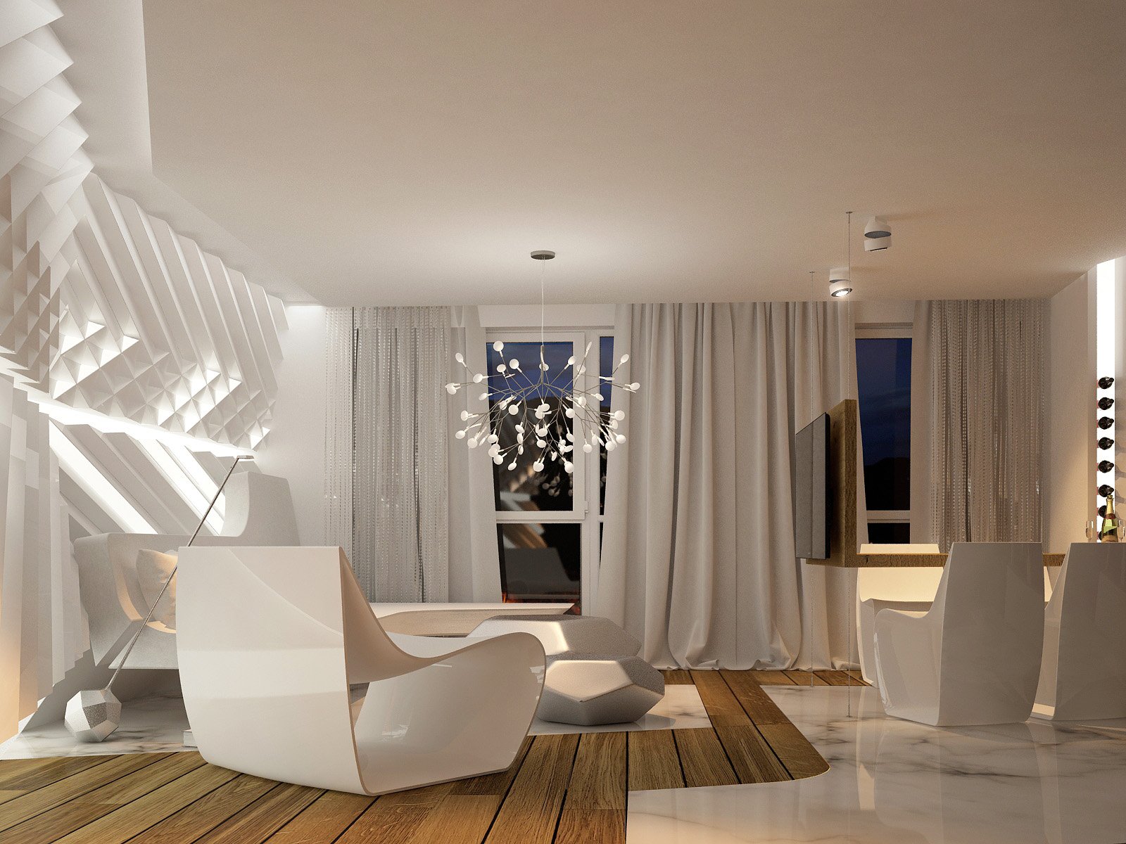 furnitur desain bergaya futuristik