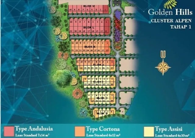 site plan perumahan golden hills
